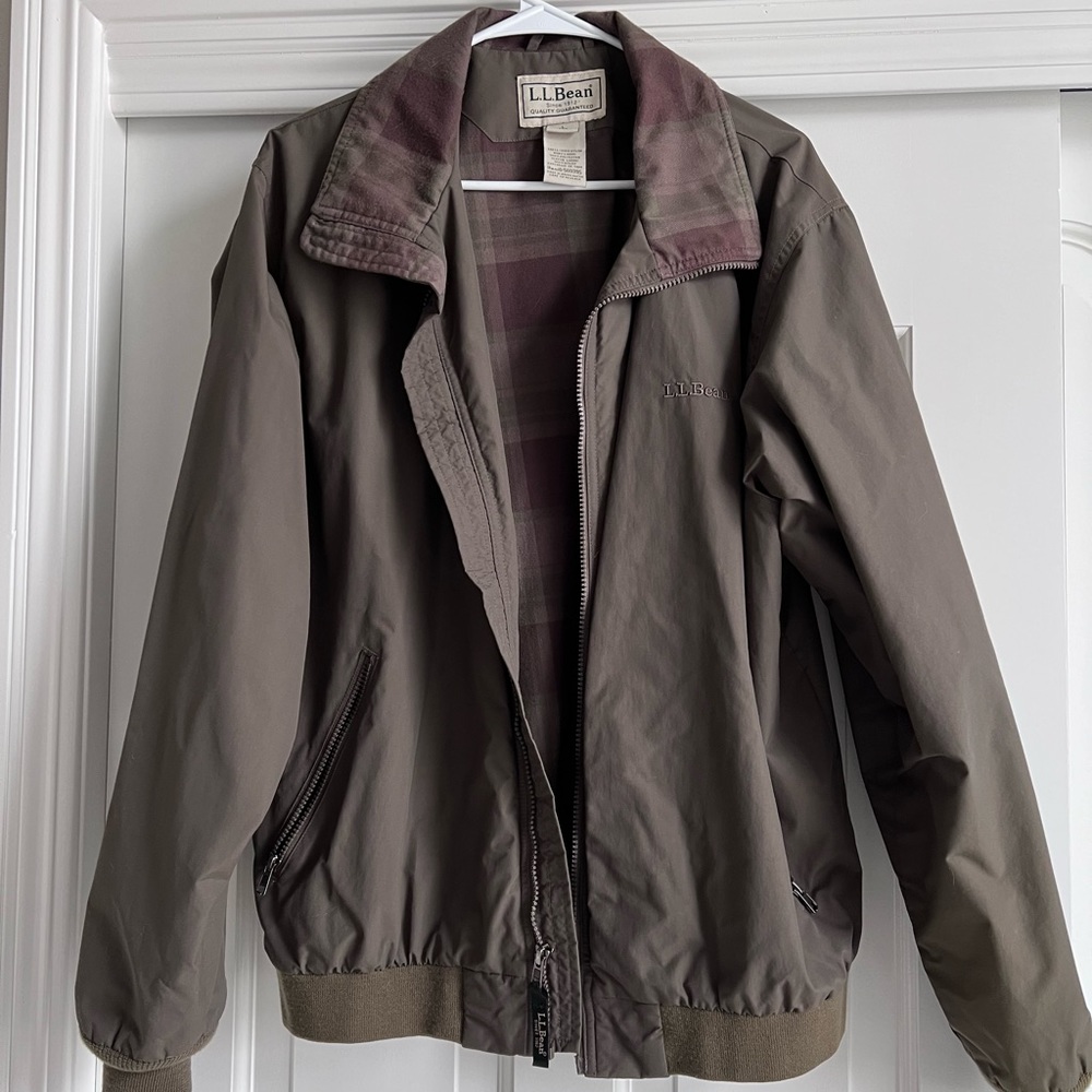 L.L. Bean Men's Warm-Up Jacket, Flannel-Lined Large